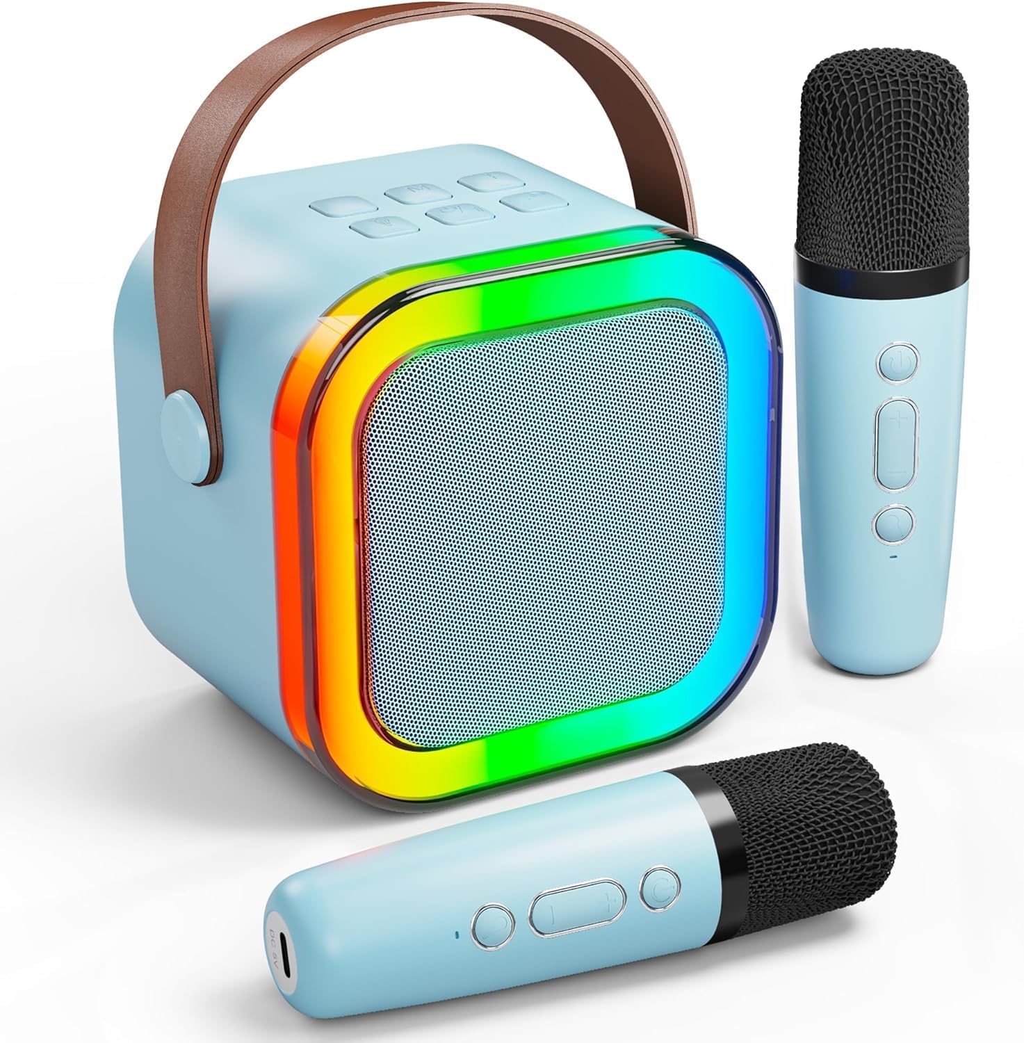 Mini Bluetooth Speaker and Mic with LED Lights for Kids Random Color - K12 - Single Mike-Double Mike - Odeez | Educational Toys Pakistan 