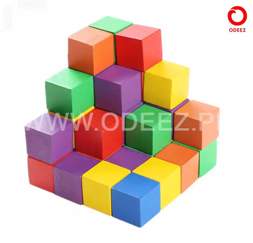 Early Childhood Colorful Wooden Blocks 100 Cube - Default Title - Odeez | Educational Toys Pakistan 