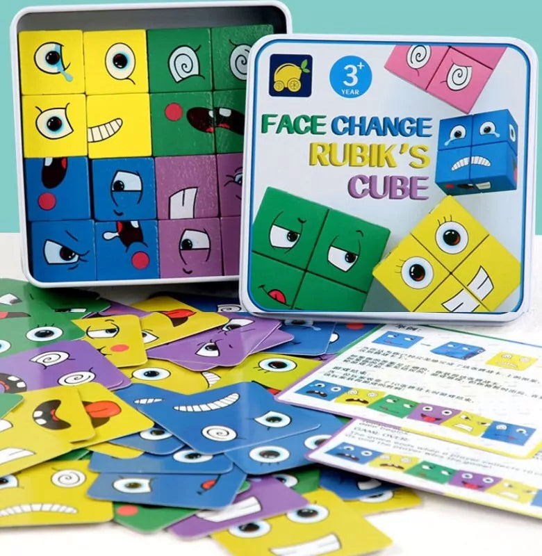Face Change Rubik's Cube - 64 Challenging cards - Default Title - Odeez | Educational Toys Pakistan 