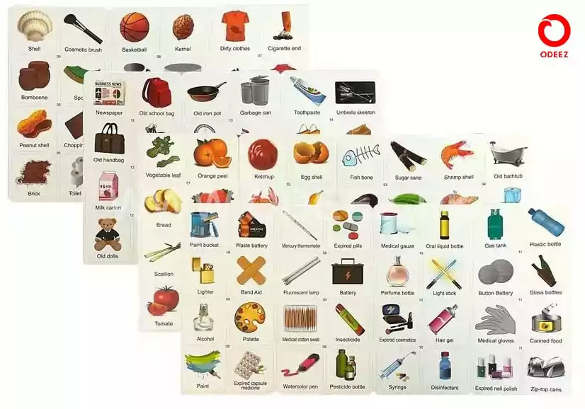 Garbage Sorting Toy - 100 Cards - Default Title - Odeez | Educational Toys Pakistan 