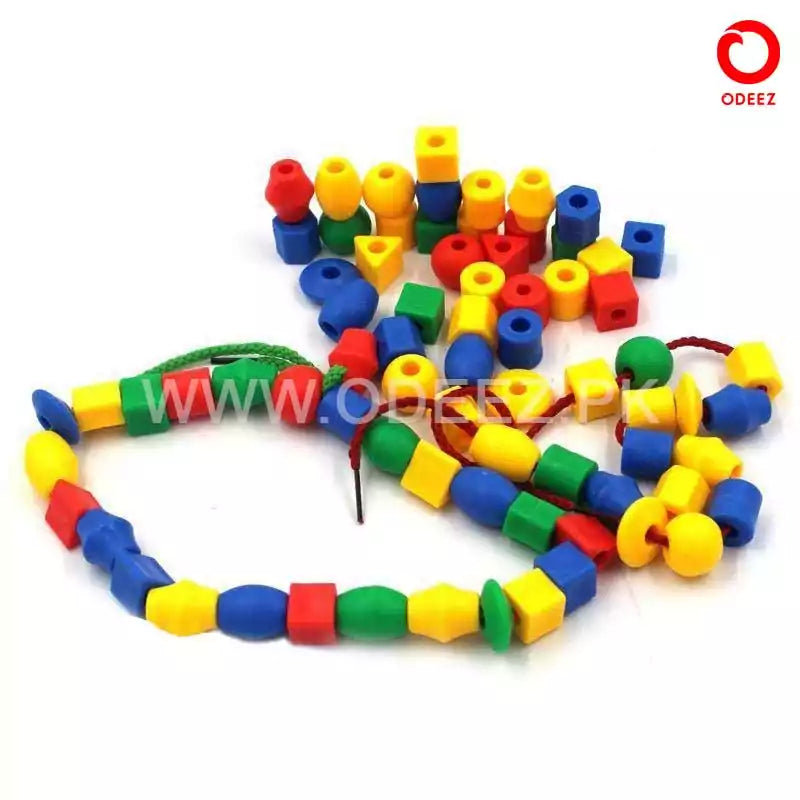 Geometrical Lacing Beads - Small - Default Title - Odeez | Educational Toys Pakistan 