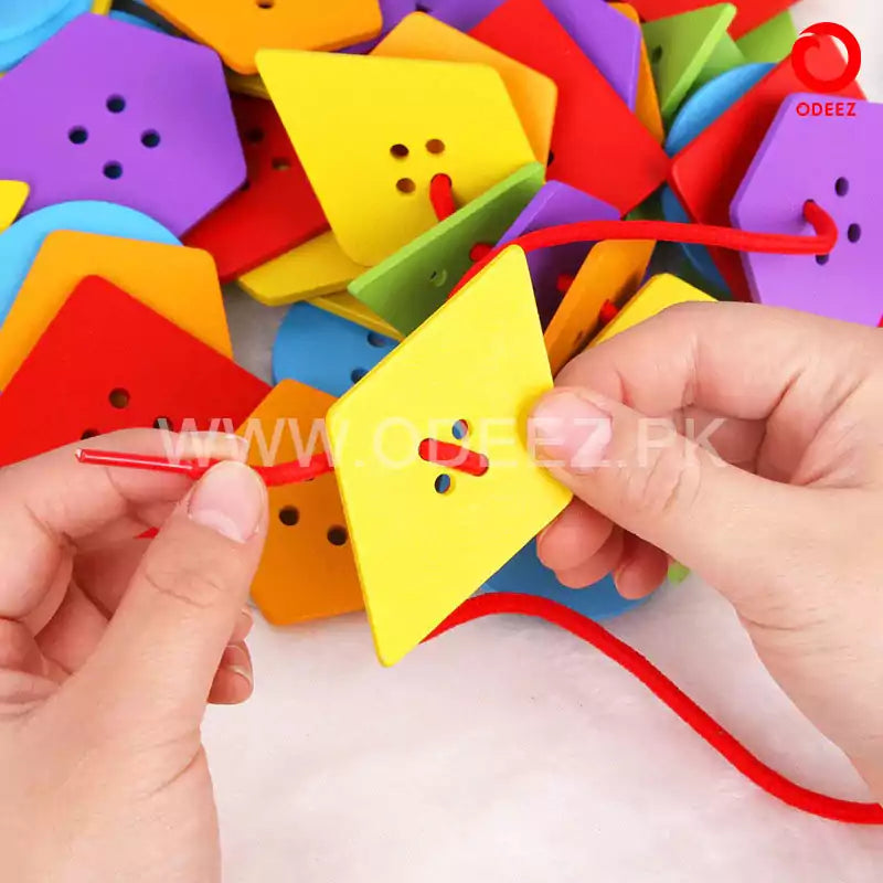 Geometrical Button Lacing Kit - Default Title - Odeez | Educational Toys Pakistan 