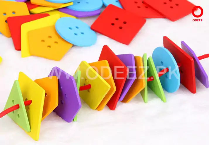 Geometrical Button Lacing Kit - Default Title - Odeez | Educational Toys Pakistan 