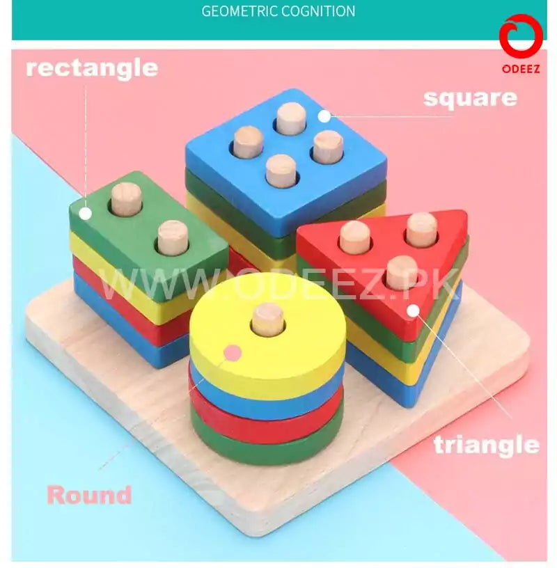 Geometrical Shapes Learning Four Columns - Default Title - Odeez | Educational Toys Pakistan 