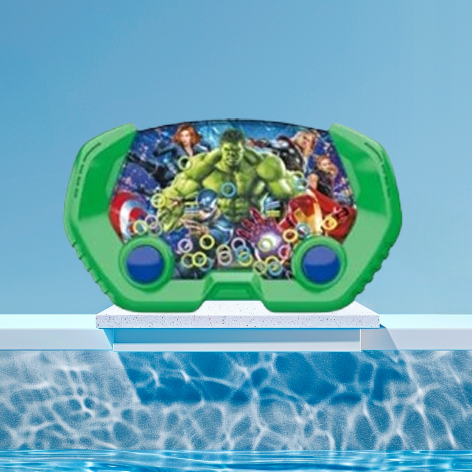 Fun Water Ring Retro Superhero Game - 50B - Red-Green-Yellow-Blue - Odeez | Educational Toys Pakistan 