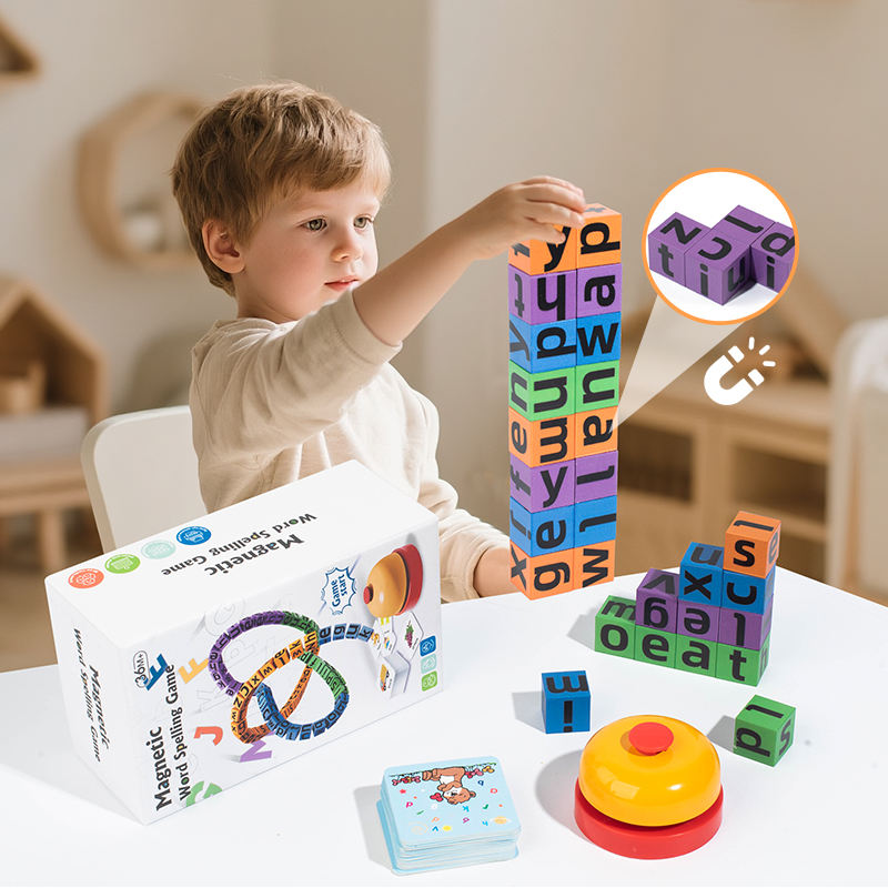 Magnetic Word Spelling Game 28pcs Cube - 2 to 4 Players