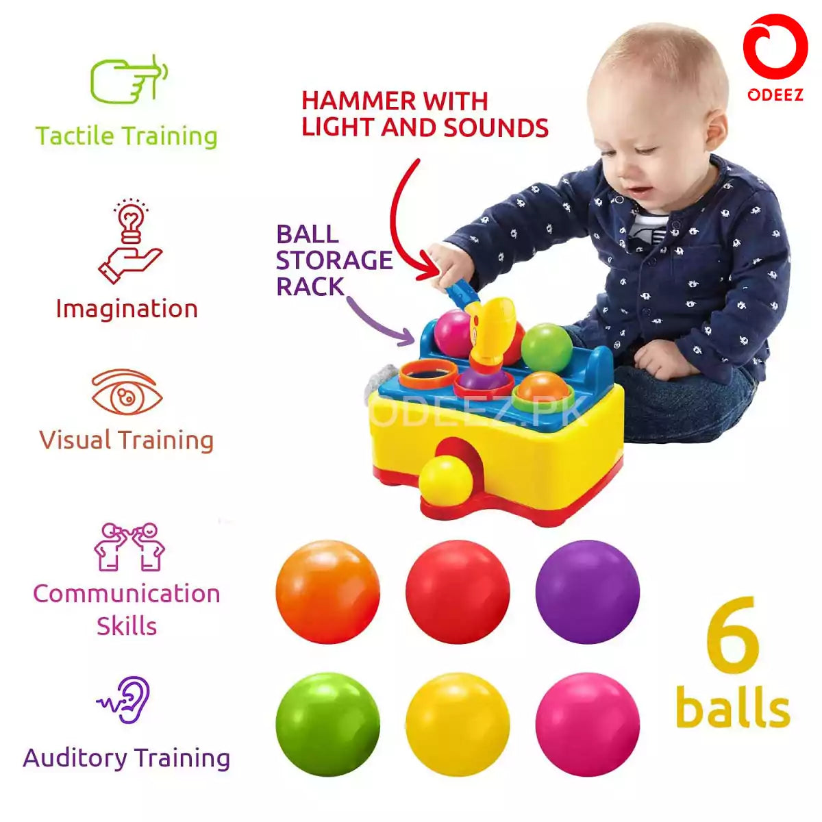 Hammer Table Ball Pounding - Default Title - Odeez | Educational Toys Pakistan 