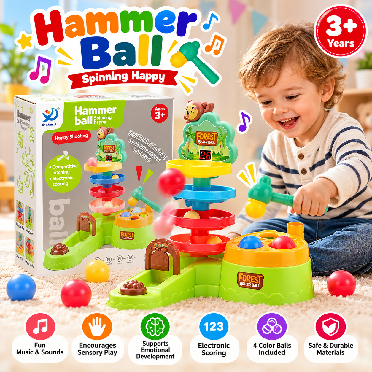 Hammer Ball 4 in 1 Pounding and Rolling Educational Toy - 711
