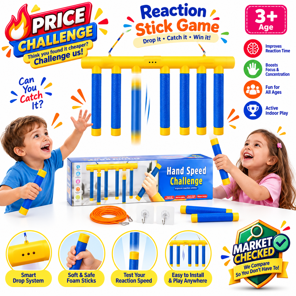 Hand Speed Reflex Challenge Rechargeable Game - M02