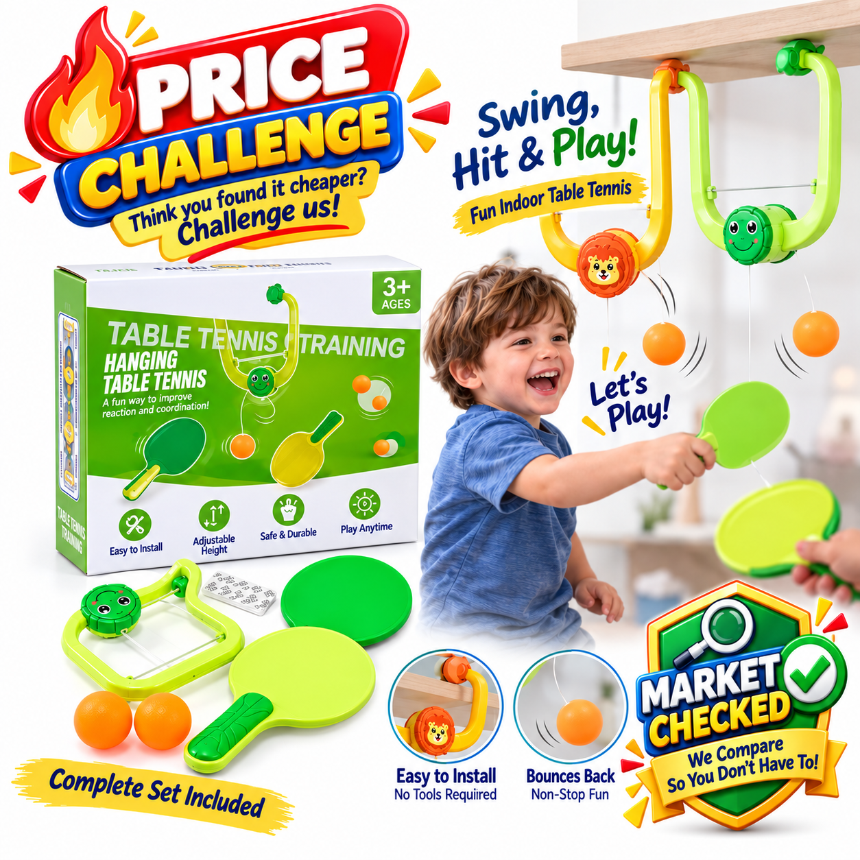 Indoor Hanging Table Tennis Play Set - 041
