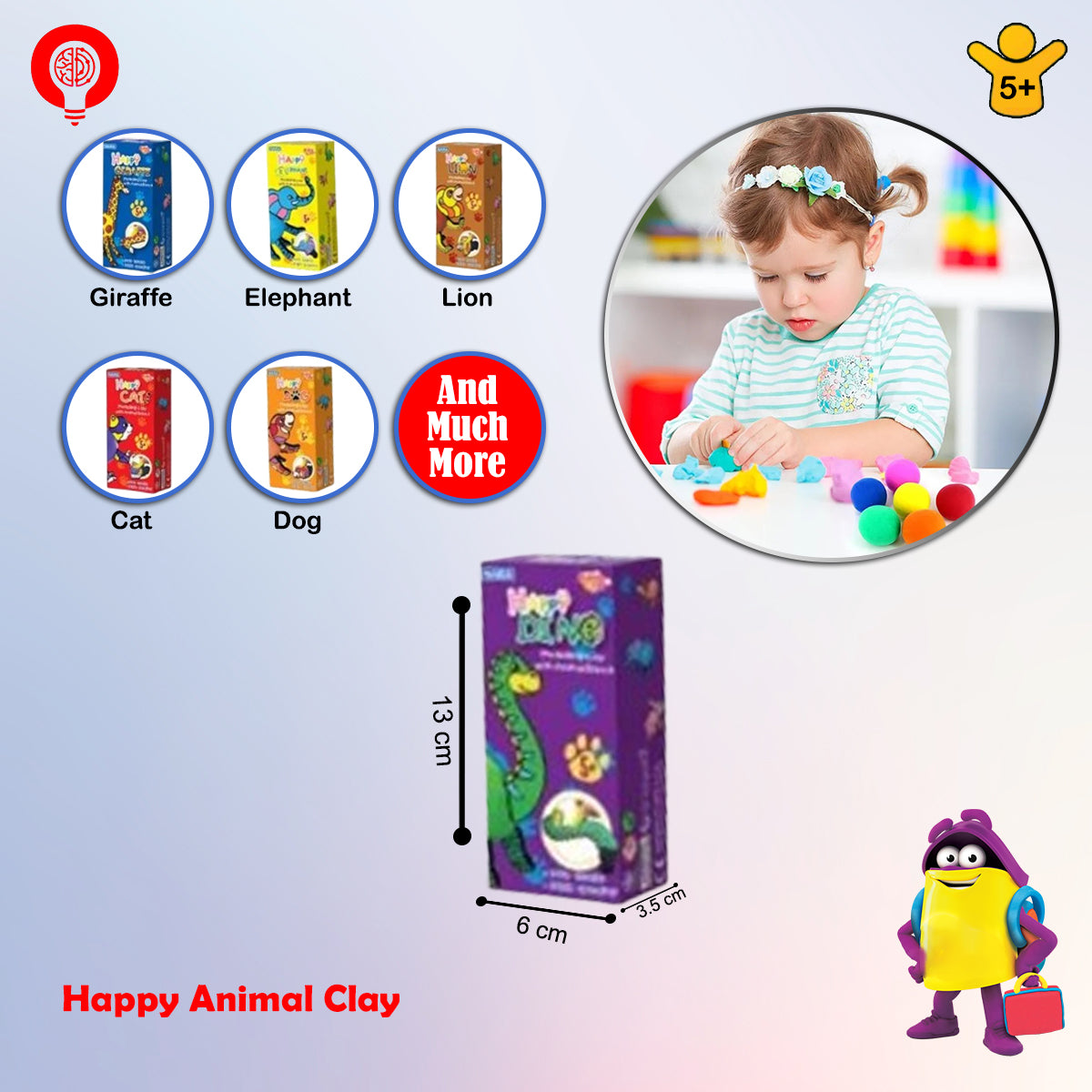 Happy Animal Soft Modelling Clay - Random Designs - Default Title - Odeez | Educational Toys Pakistan 