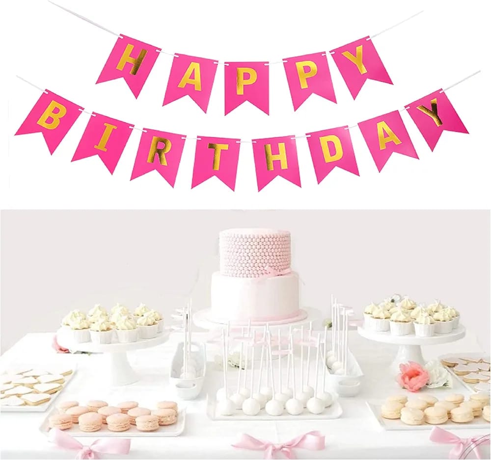 Happy Birthday Banner Pink - Girls - Default Title - Odeez | Educational Toys Pakistan 