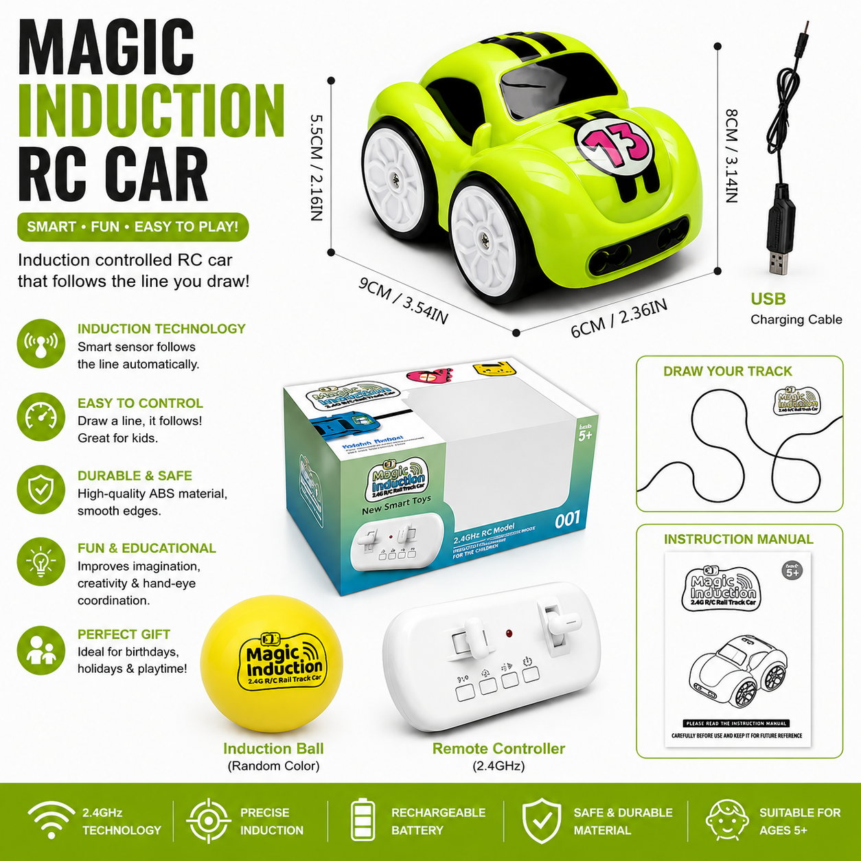 RC Mini Magic Induction car 2.4GHz 5 Model - 001