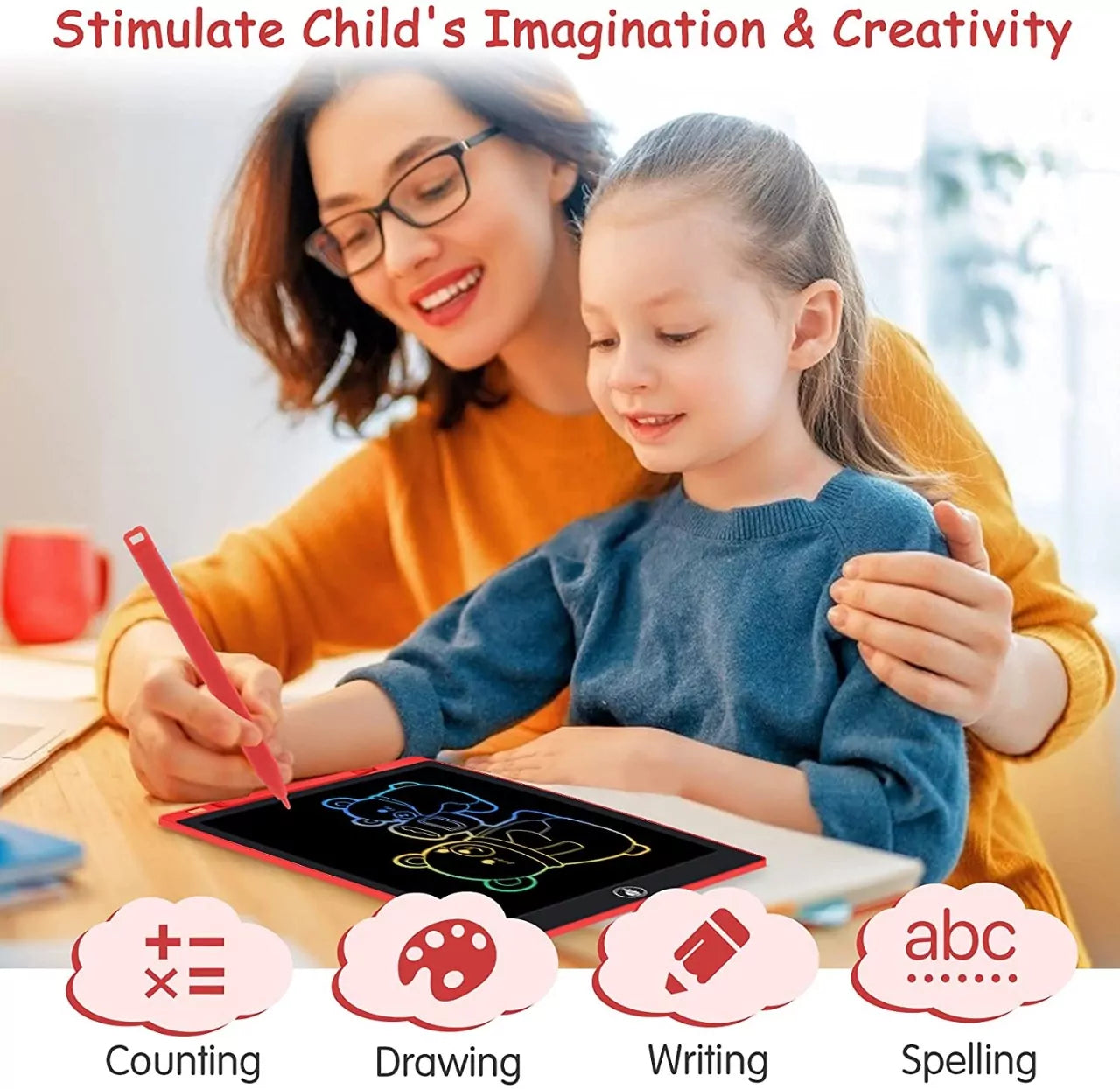 LCD Writing Activity Tablet Multicolor - 10 inches - Default Title - Odeez | Educational Toys Pakistan 