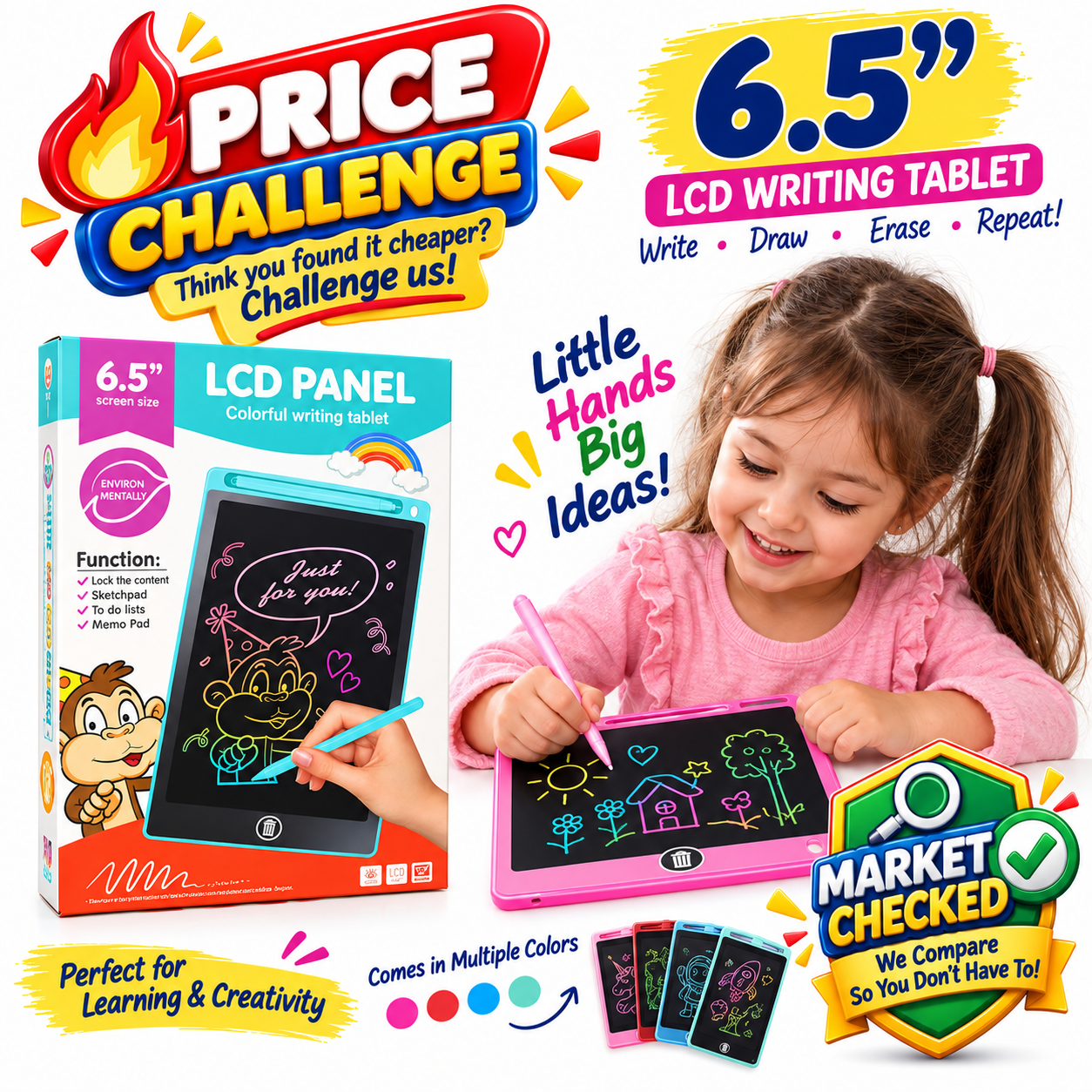 LCD Writing Activity Tablet Single color