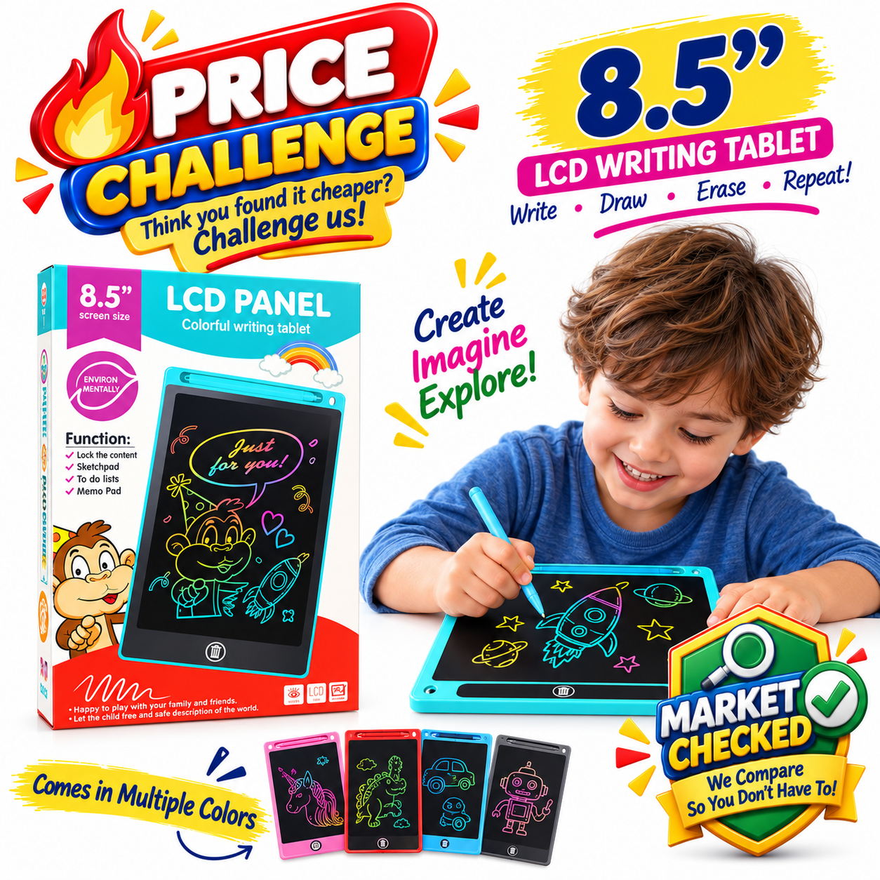 LCD Writing Activity Tablet Single color