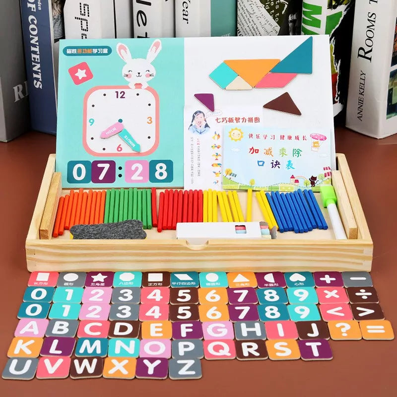 Magnetic Clock Pattern Double Sided Wooden Activity Kit - 442 - Default Title - Odeez | Educational Toys Pakistan 