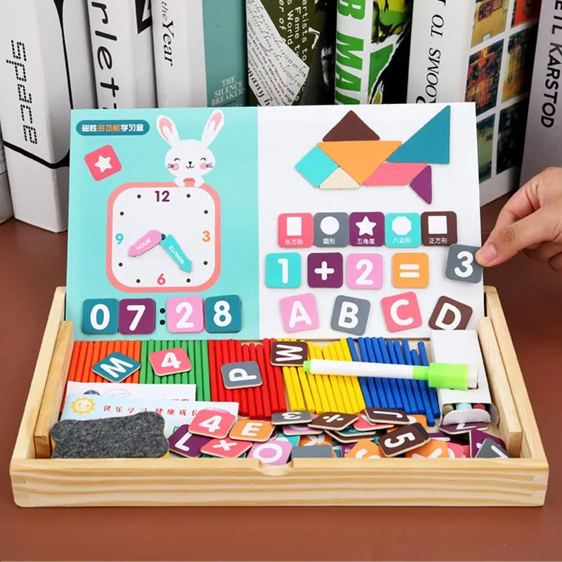 Magnetic Clock Pattern Double Sided Wooden Activity Kit - 442 - Default Title - Odeez | Educational Toys Pakistan 