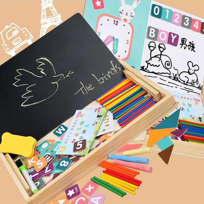 Magnetic Clock Pattern Double Sided Wooden Activity Kit - 442 - Default Title - Odeez | Educational Toys Pakistan 