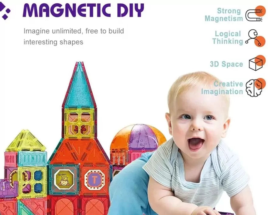 DIY Magnetic Construction Blocks - 77 pieces - Default Title - Odeez | Educational Toys Pakistan 