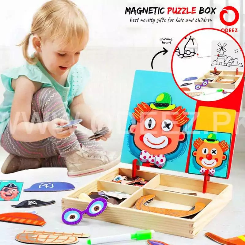 Magnetic Jigsaw Puzzles Crazy Face Book - 012 - Default Title - Odeez | Educational Toys Pakistan 