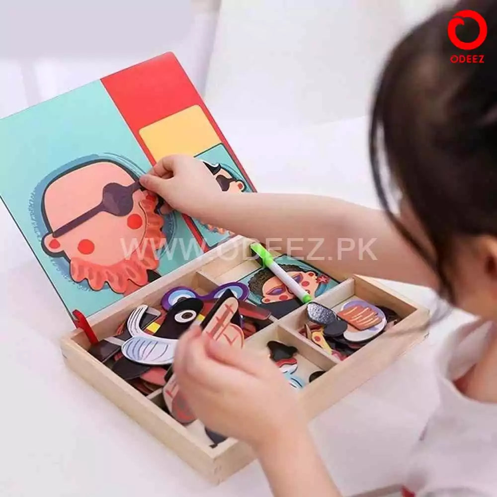 Magnetic Jigsaw Puzzles Crazy Face Book - 012 - Default Title - Odeez | Educational Toys Pakistan 