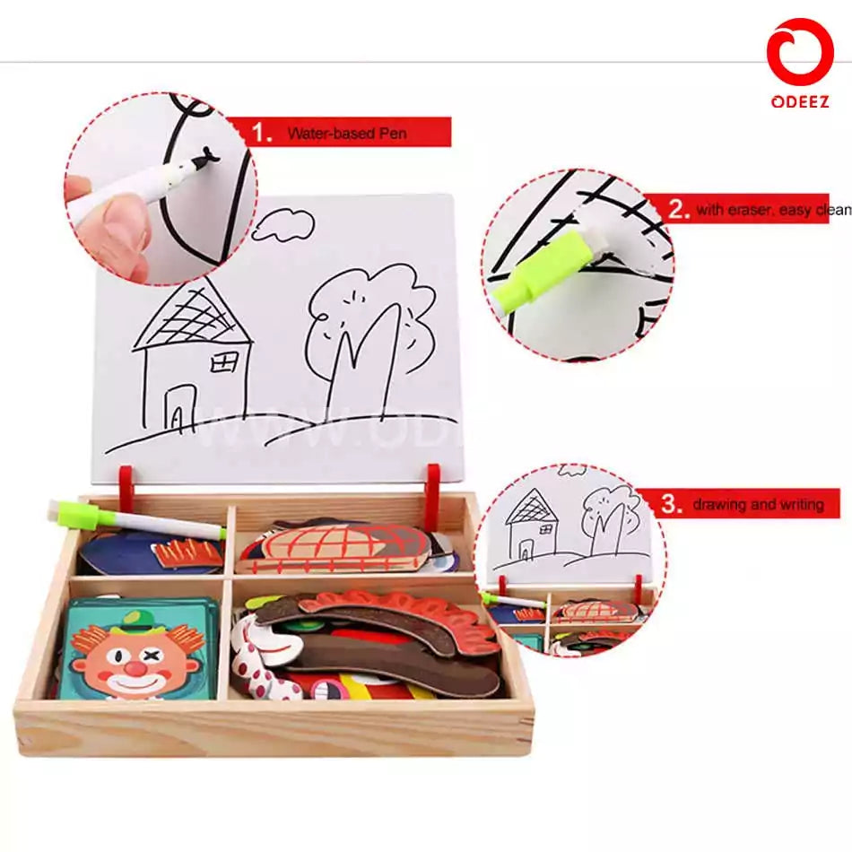 Magnetic Jigsaw Puzzles Crazy Face Book - 012 - Default Title - Odeez | Educational Toys Pakistan 