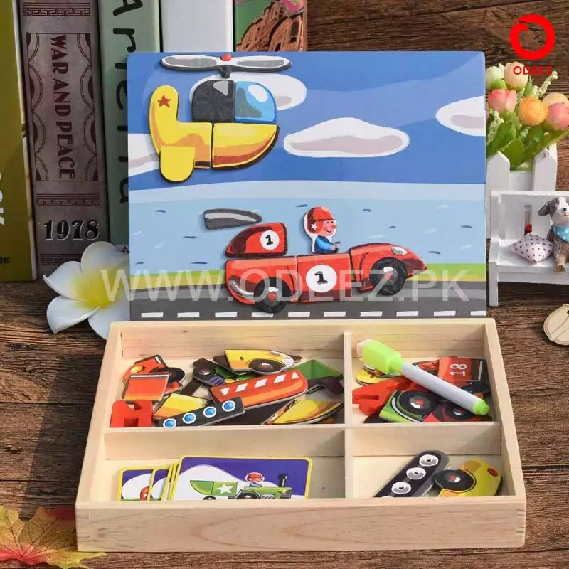 Magnetic Jigsaw Puzzles transportation Board - Default Title - Odeez | Educational Toys Pakistan 
