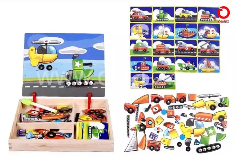Magnetic Jigsaw Puzzles transportation Board - Default Title - Odeez | Educational Toys Pakistan 