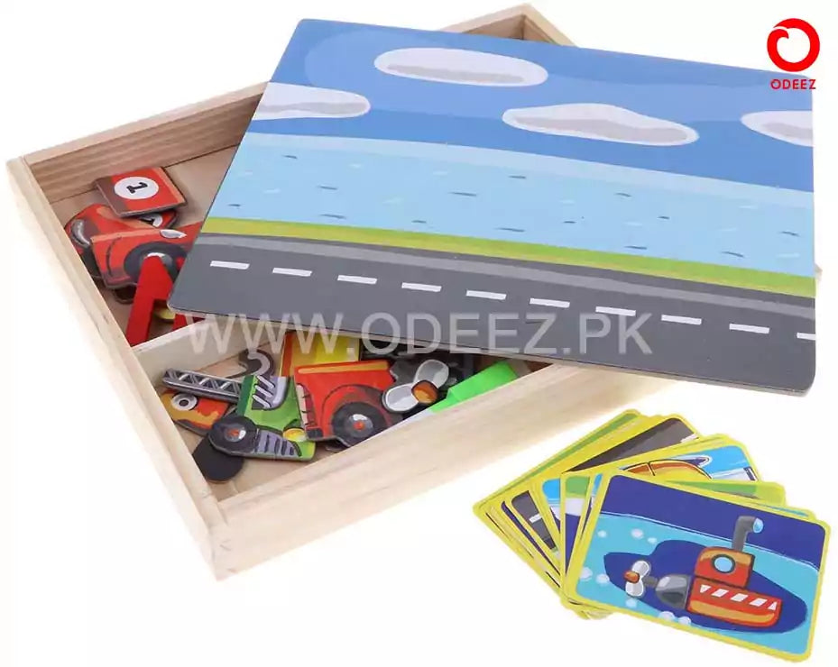 Magnetic Jigsaw Puzzles transportation Board - Default Title - Odeez | Educational Toys Pakistan 