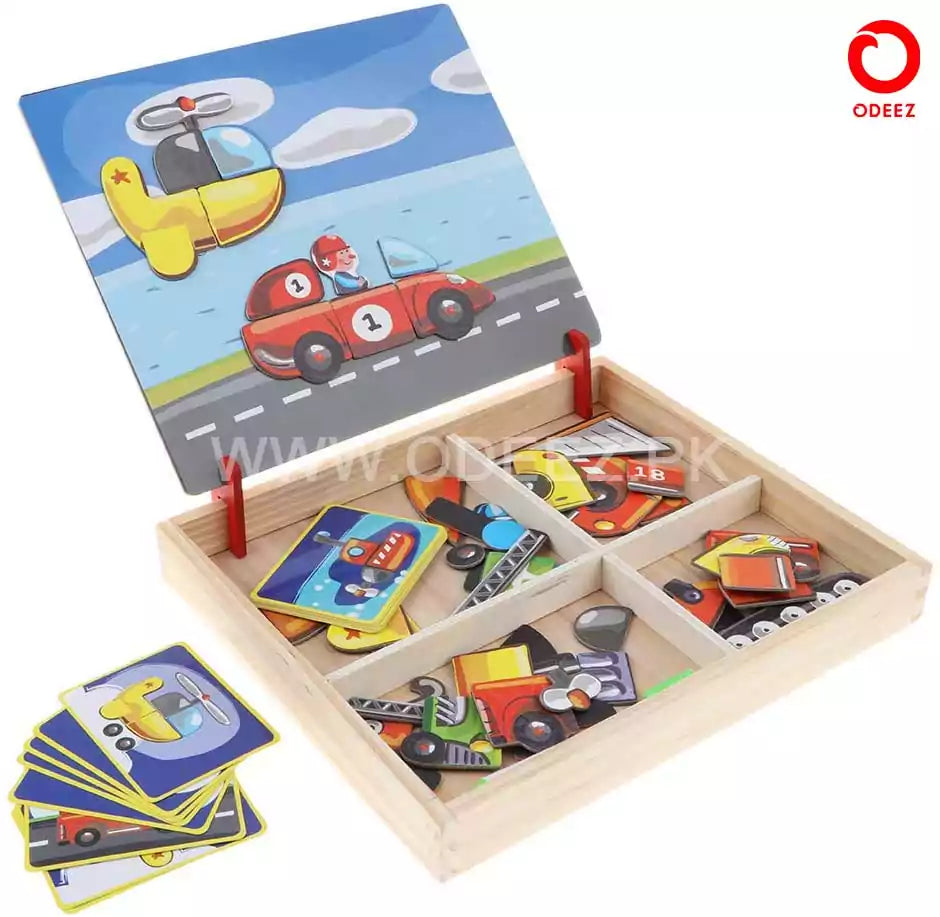 Magnetic Jigsaw Puzzles transportation Board - Default Title - Odeez | Educational Toys Pakistan 