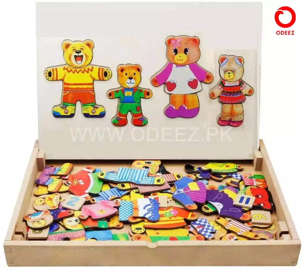 Magnetic Puzzle Bear Changing Board - 24 Sets - Default Title - Odeez | Educational Toys Pakistan 