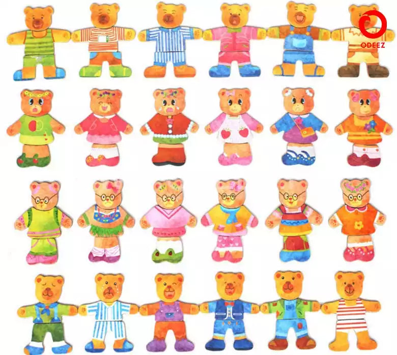 Magnetic Puzzle Bear Changing Board - 24 Sets - Default Title - Odeez | Educational Toys Pakistan 