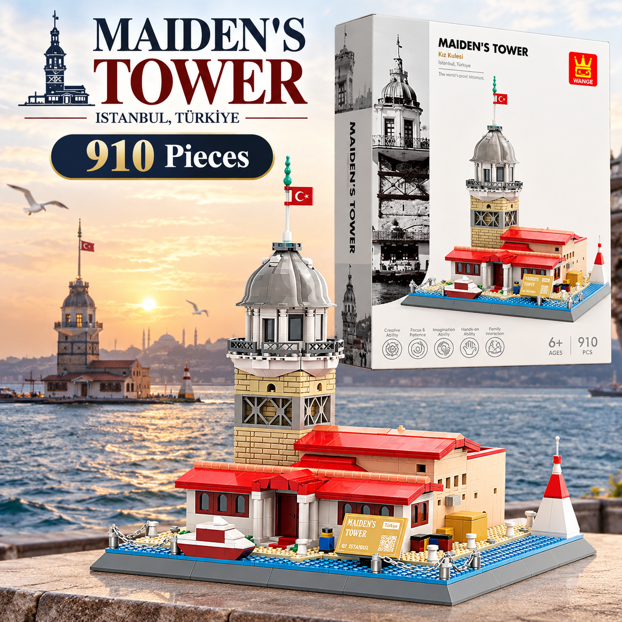 Maiden’s Tower Istanbul Building Blocks Set – 910 Pieces