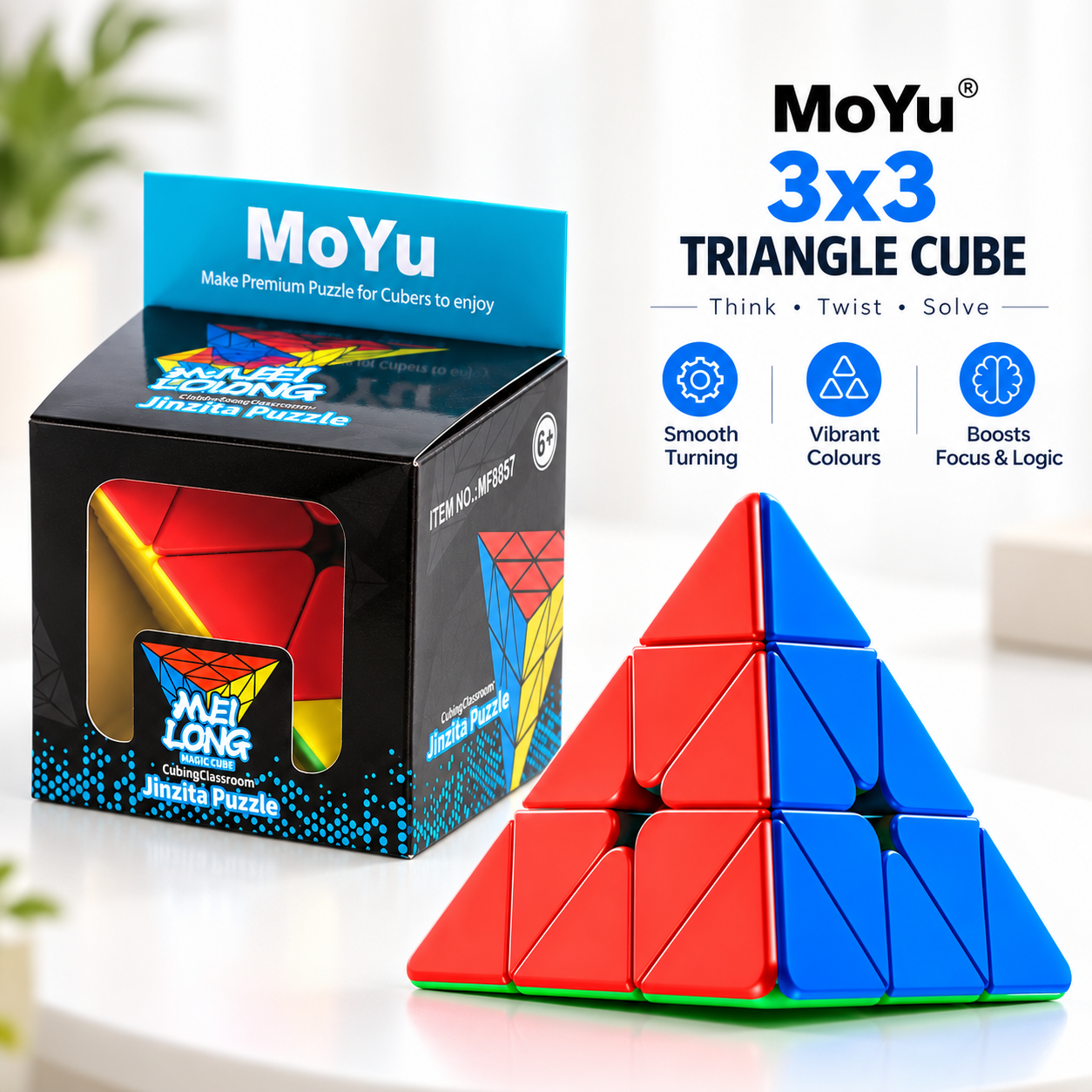 MoYu 3x3 Triangle Rubik Cube – Pyraminx Puzzle - 857