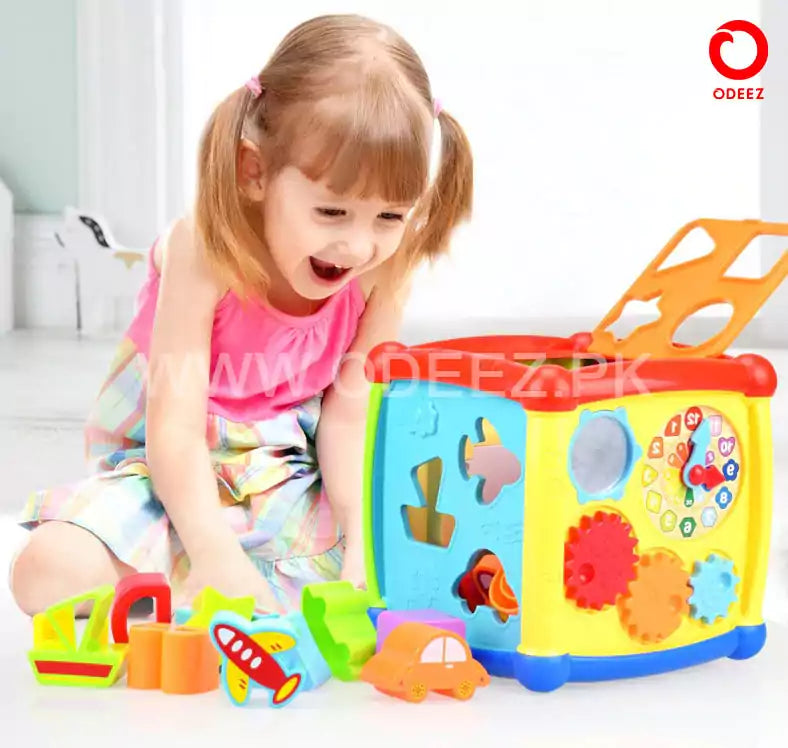 Huanger Multiple Activity Sorting Cube with Piano - 520 - Default Title - Odeez | Educational Toys Pakistan 