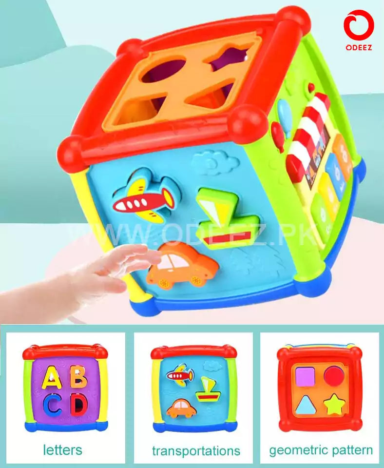 Huanger Multiple Activity Sorting Cube with Piano - 520 - Default Title - Odeez | Educational Toys Pakistan 