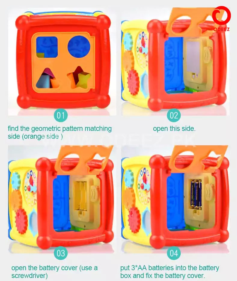 Huanger Multiple Activity Sorting Cube with Piano - 520 - Default Title - Odeez | Educational Toys Pakistan 