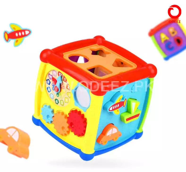 Huanger Multiple Activity Sorting Cube with Piano - 520 - Default Title - Odeez | Educational Toys Pakistan 