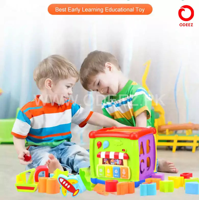 Huanger Multiple Activity Sorting Cube with Piano - 520 - Default Title - Odeez | Educational Toys Pakistan 