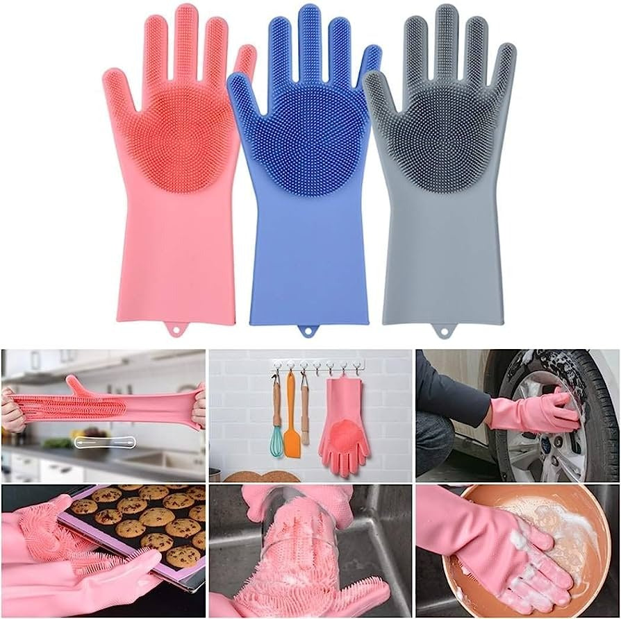 Multipurpose Silicone Hand Gloves for Washing - 002 - Default Title - Odeez | Educational Toys Pakistan 