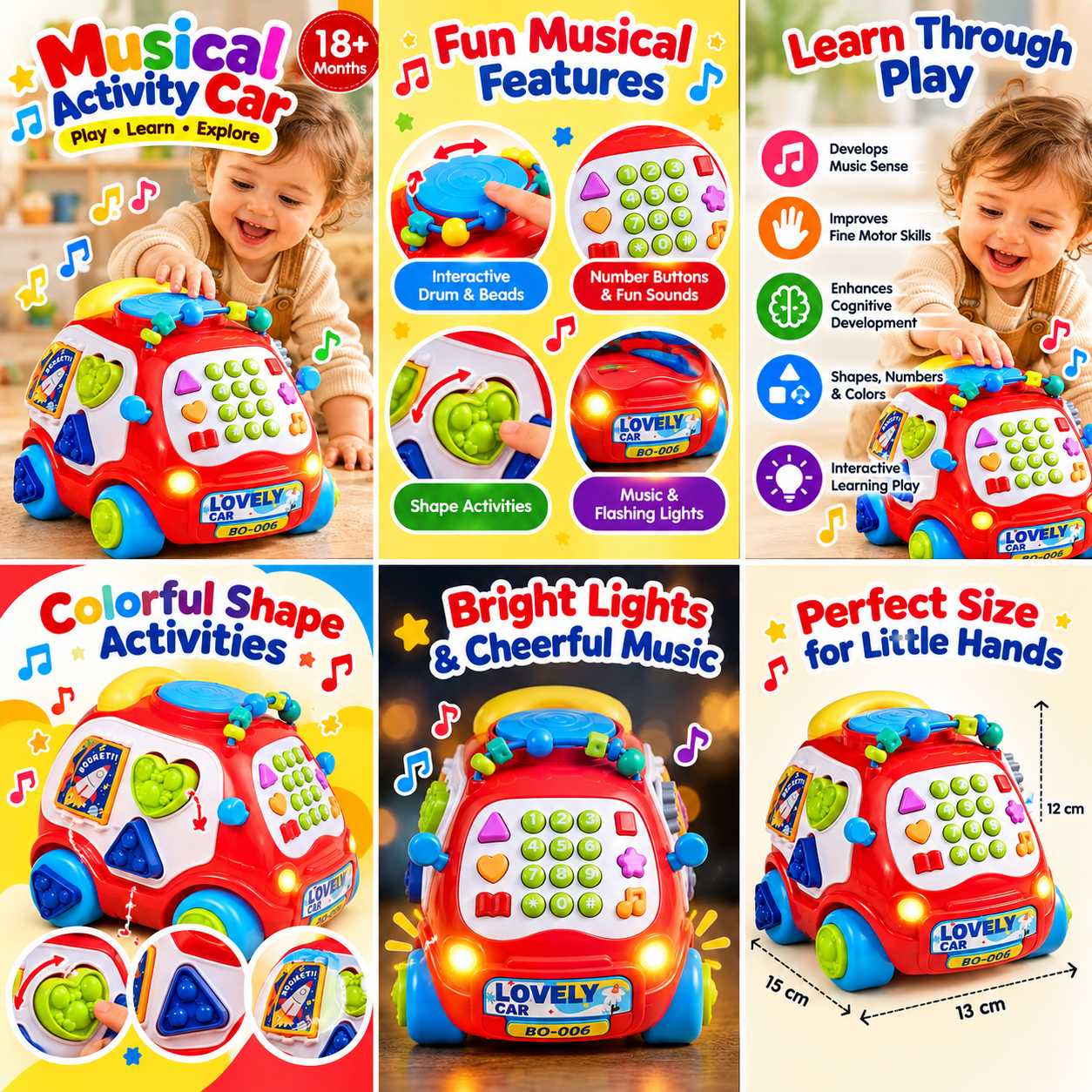 Musical Activity Car Interactive Learning and Music Toy - 619