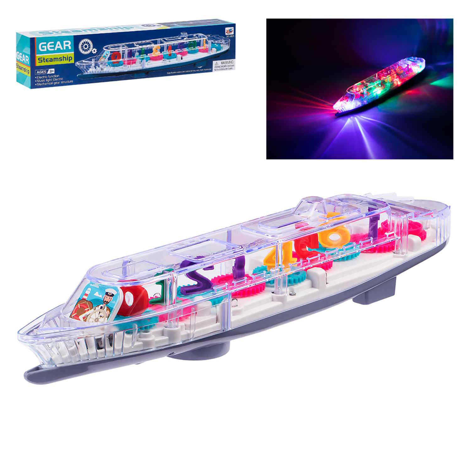 Number Gear Steamship Light and Sound for kids - 868 - Default Title - Odeez | Educational Toys Pakistan 