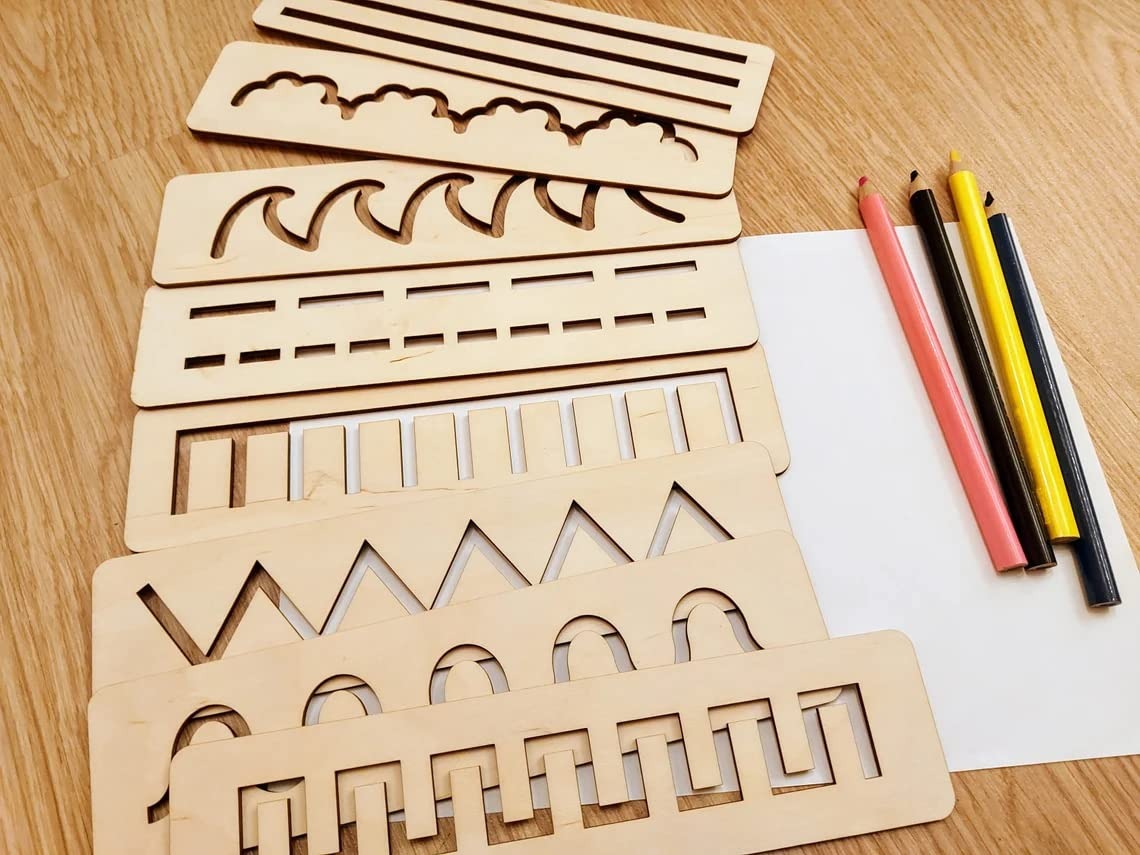 Wooden Montessori Pattern Stencil Set - 016 - Default Title - Odeez | Educational Toys Pakistan 