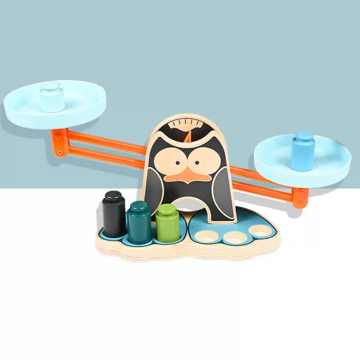 Penguin Wooden Balance Blocks Scale Kit - 919 - Default Title - Odeez | Educational Toys Pakistan 
