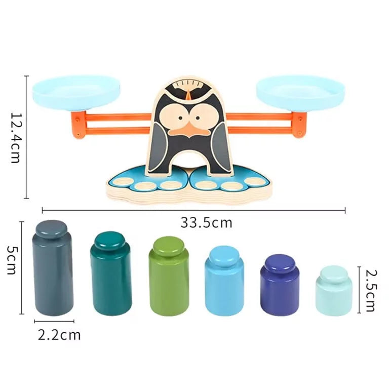 Penguin Wooden Balance Blocks Scale Kit - 919 - Default Title - Odeez | Educational Toys Pakistan 