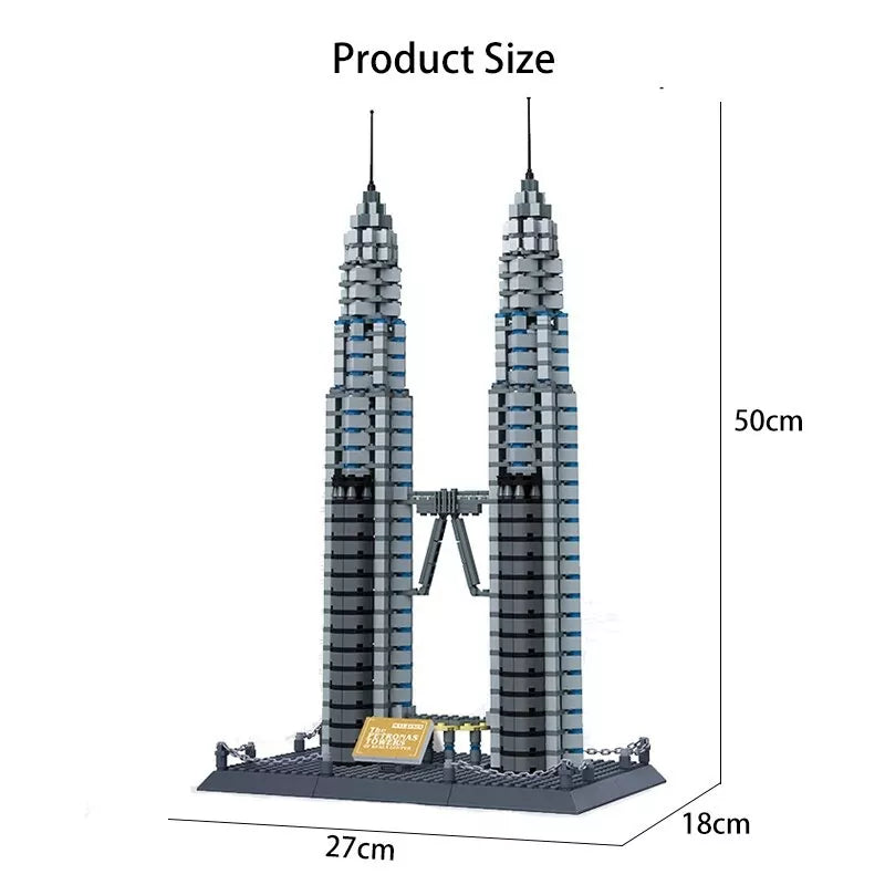 Petronas Twin Towers Building Blocks - 1173 pieces - Default Title - Odeez | Educational Toys Pakistan 