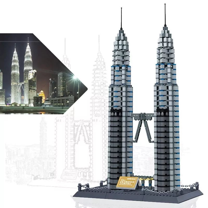 Petronas Twin Towers Building Blocks - 1173 pieces - Default Title - Odeez | Educational Toys Pakistan 