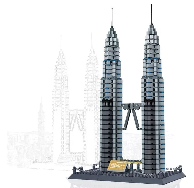 Petronas Twin Towers Building Blocks - 1173 pieces - Default Title - Odeez | Educational Toys Pakistan 