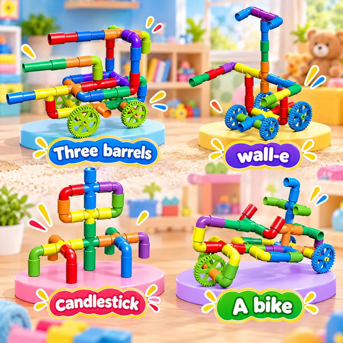 Pipe Puzzle Building Blocks LC - 35+ Pieces